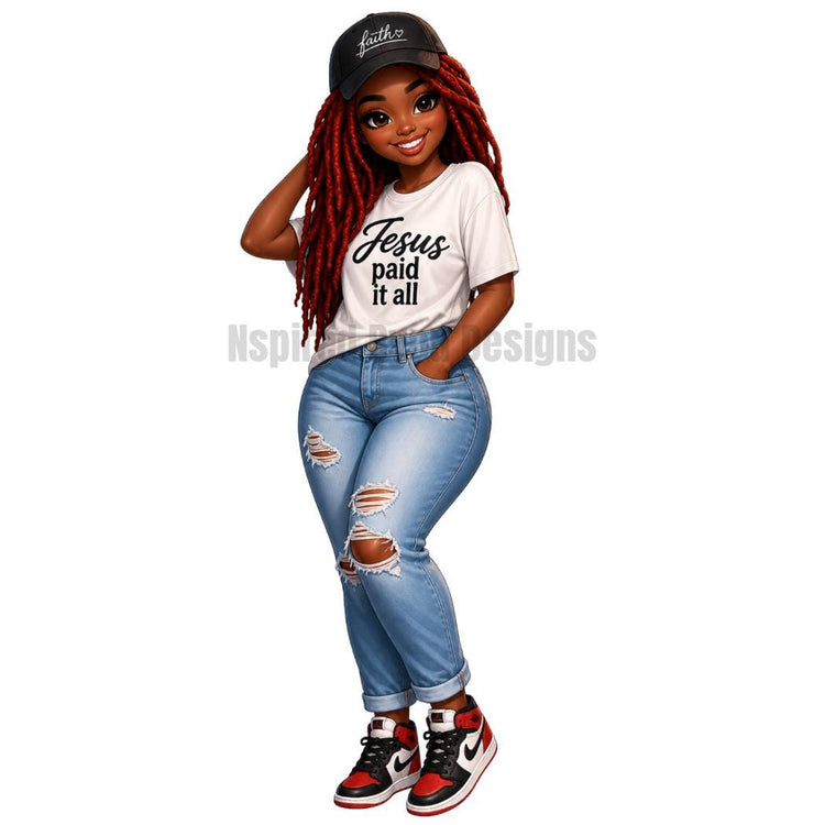 Jesus Paid It All  Collection, Black Girl PNG, Faith Based PNG, black Girl Clipart, Christian Digital Download, Tumbler Design, T-Shirt PNG - Inspired BYou Home Decor