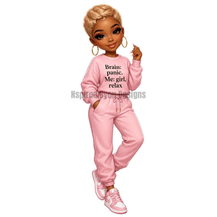 Anxiety PNG Bundle, Black Girl Digital Download, Cute Anxiety Quotes PNG, Afro Girl Clipart, Tumbler Design, T-Shirt Design, Sticker PNG - Inspired BYou Home Decor