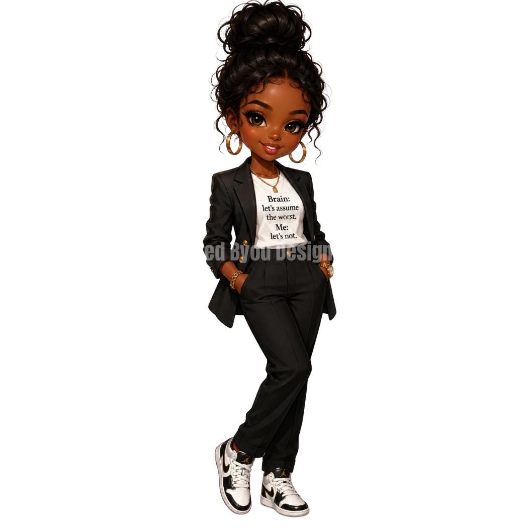 Anxiety PNG Bundle, Black Girl PNG Clipart, Funny Anxiety Quotes, Blac Girl Sublimation Design, Tumbler PNG, T-Shirt Design, Digital Downloa - Inspired BYou Home Decor