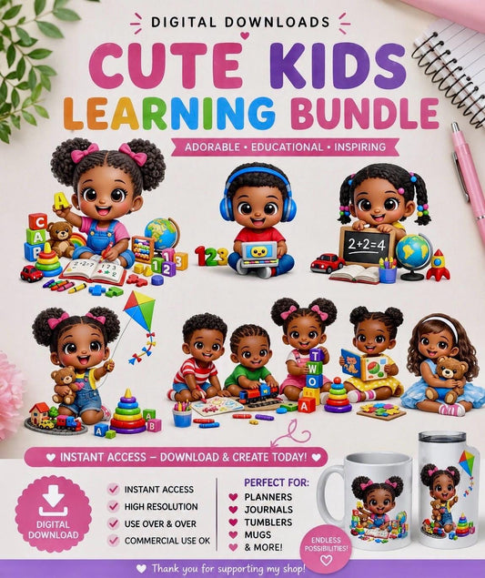 cute kids clip art digital downloads