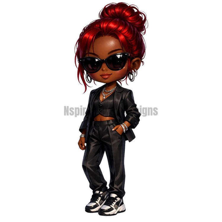Black Girl Boss Clipart, Chibi Working Woman PNG, Melanin Office Ladies, Boss Lady Digital Download, Planner Stickers, Afro Woman Art - Inspired BYou Home Decor