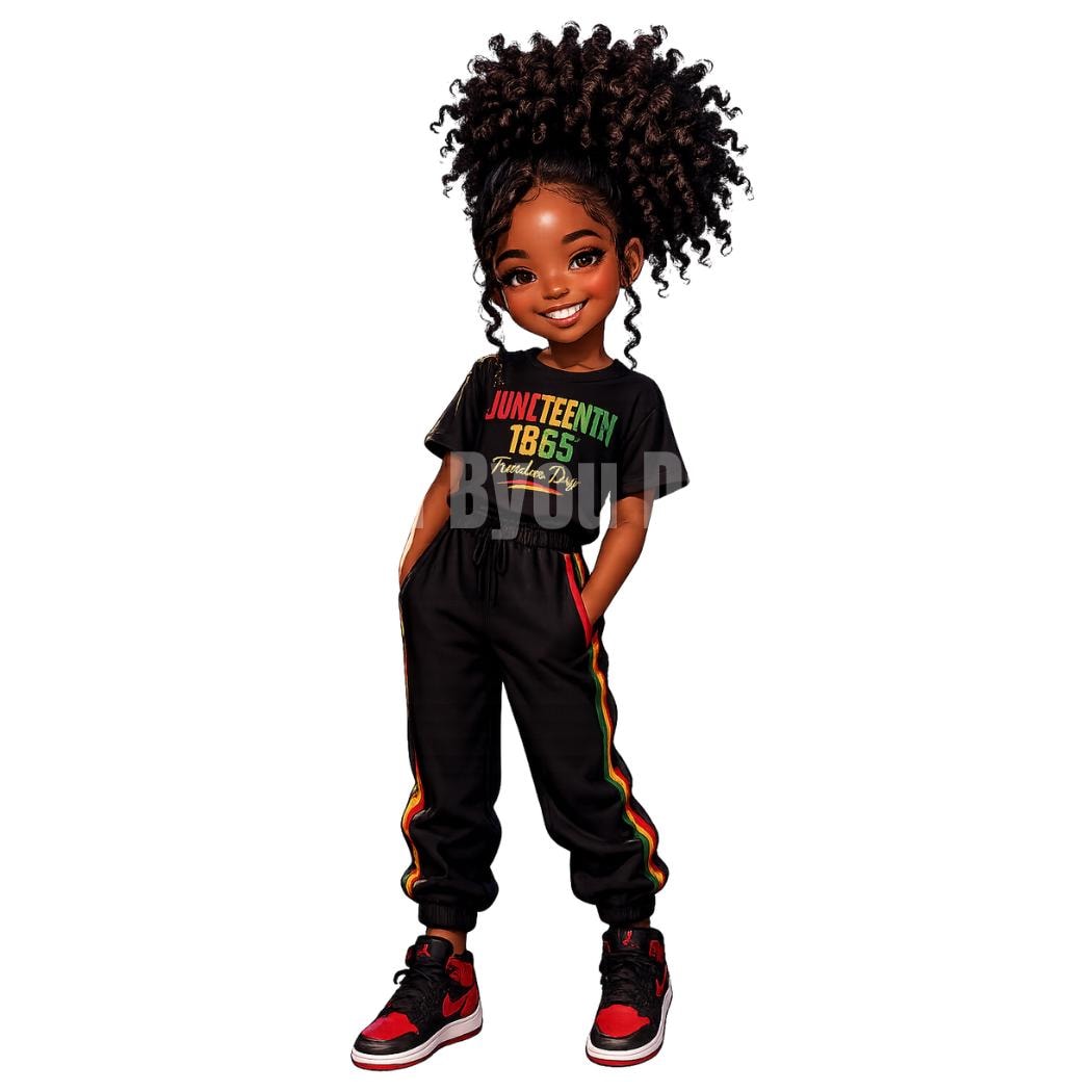 black Juneteenth chibi pictures for stickers