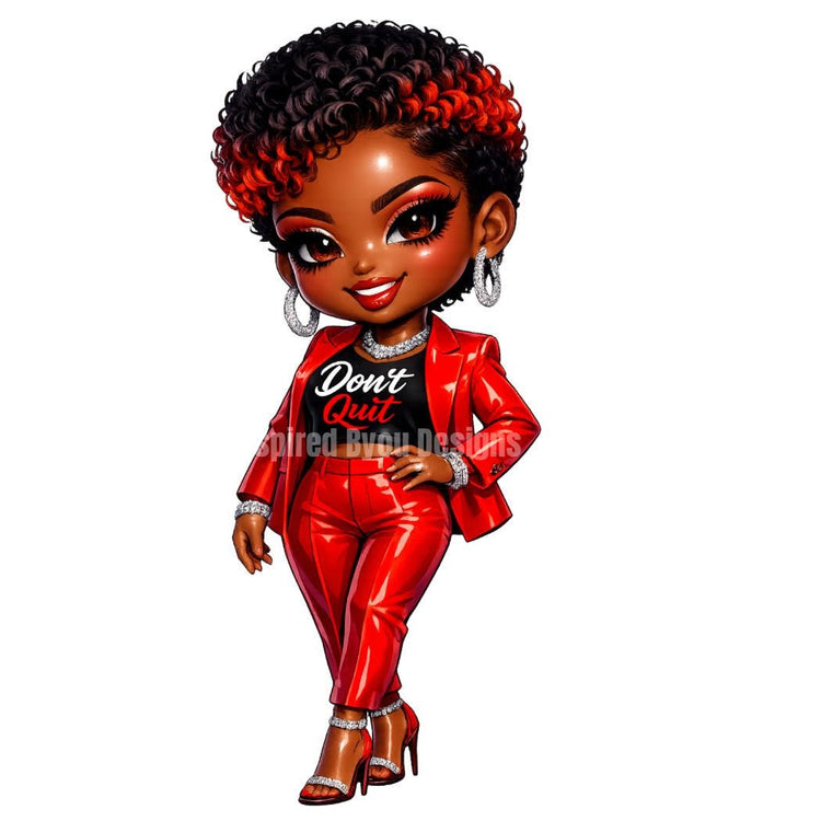 black girl motivational stickers and clip art, digital downloads ready for instant use