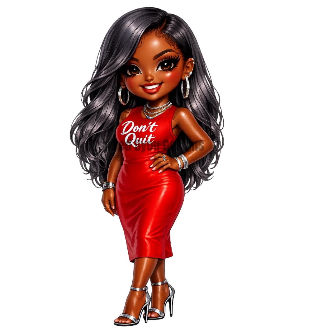 black girl motivational stickers and clip art, digital downloads ready for instant use