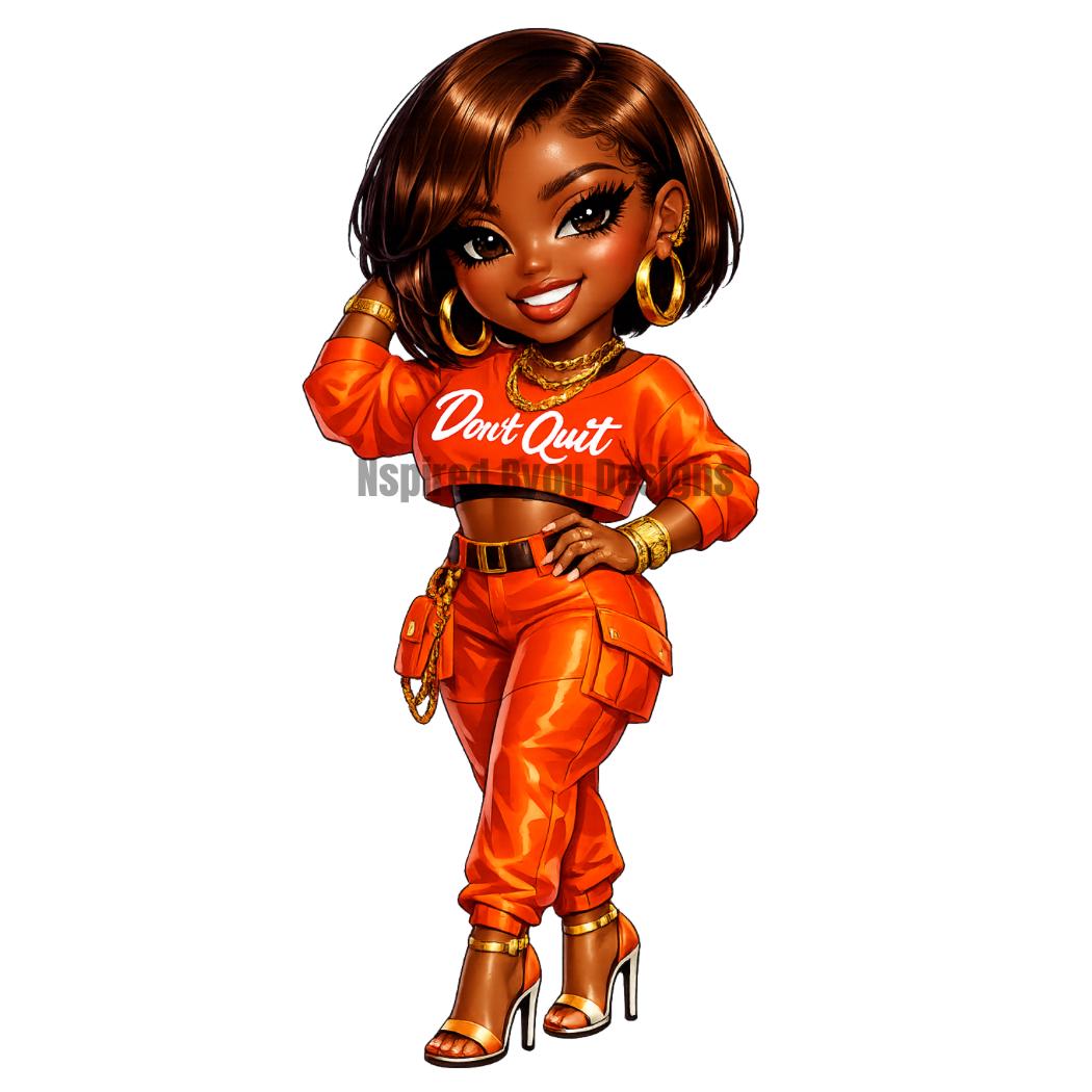 black girl motivational stickers and clip art, digital downloads ready for instant use