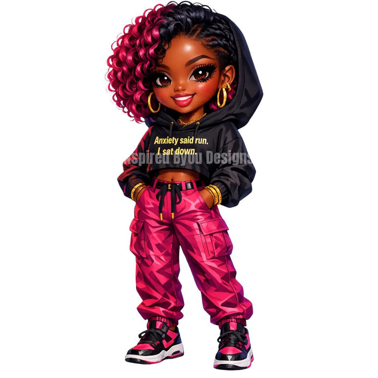 anxiety stickers, black girl clip art sticker