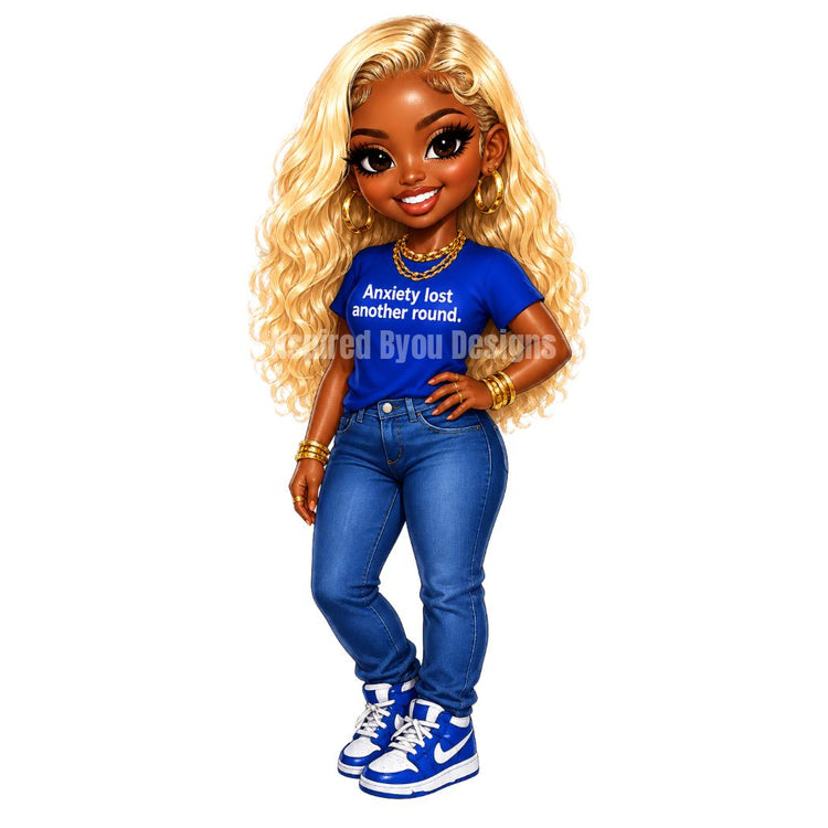 anxiety stickers, black girl clip art sticker