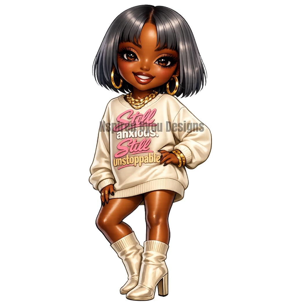 anxiety stickers, black girl clip art sticker