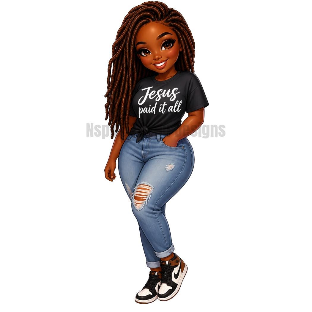 Jesus Paid It All  Collection, Black Girl PNG, Faith Based PNG, black Girl Clipart, Christian Digital Download, Tumbler Design, T-Shirt PNG - Inspired BYou Home Decor