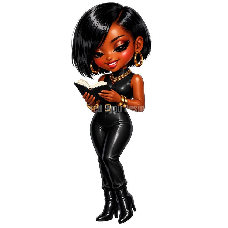 BookTok Girlies AI Character Collection PNG Bundle | Black Girl Digital Clipart | Cute AI Girls | Sublimation Designs