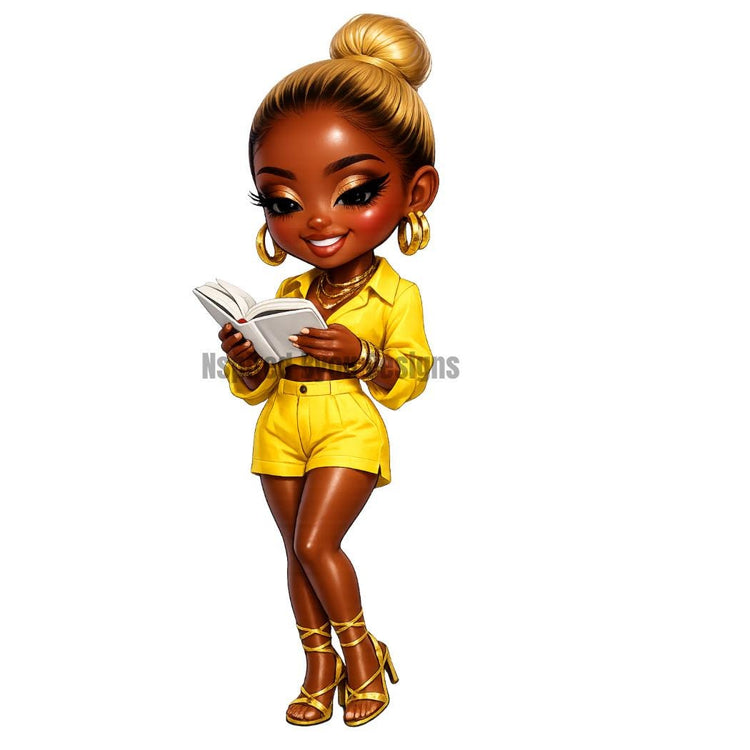 BookTok Girlies AI Character Collection PNG Bundle | Black Girl Digital Clipart | Cute AI Girls | Sublimation Designs