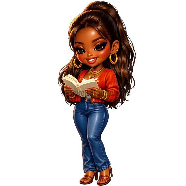 BookTok Girlies AI Character Collection PNG Bundle | Black Girl Digital Clipart | Cute AI Girls | Sublimation Designs