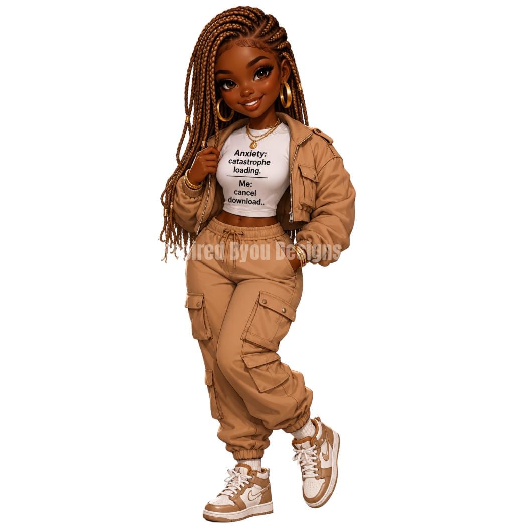 Anxiety PNG Bundle, Black Girl PNG Clipart, Funny Anxiety Quotes, Blac Girl Sublimation Design, Tumbler PNG, T-Shirt Design, Digital Downloa - Inspired BYou Home Decor
