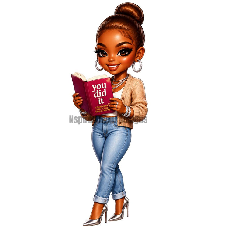 cute booktok black girl png downloads