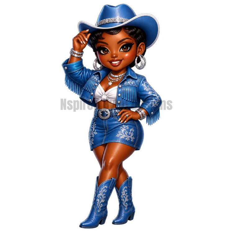 Black Cowgirl PNG | Western Chibi Girl Clipart | Cute AI Cowgirl Sublimation Designs | Digital Download for Shirts Tumblers Stickers - Inspired BYou Home Decor