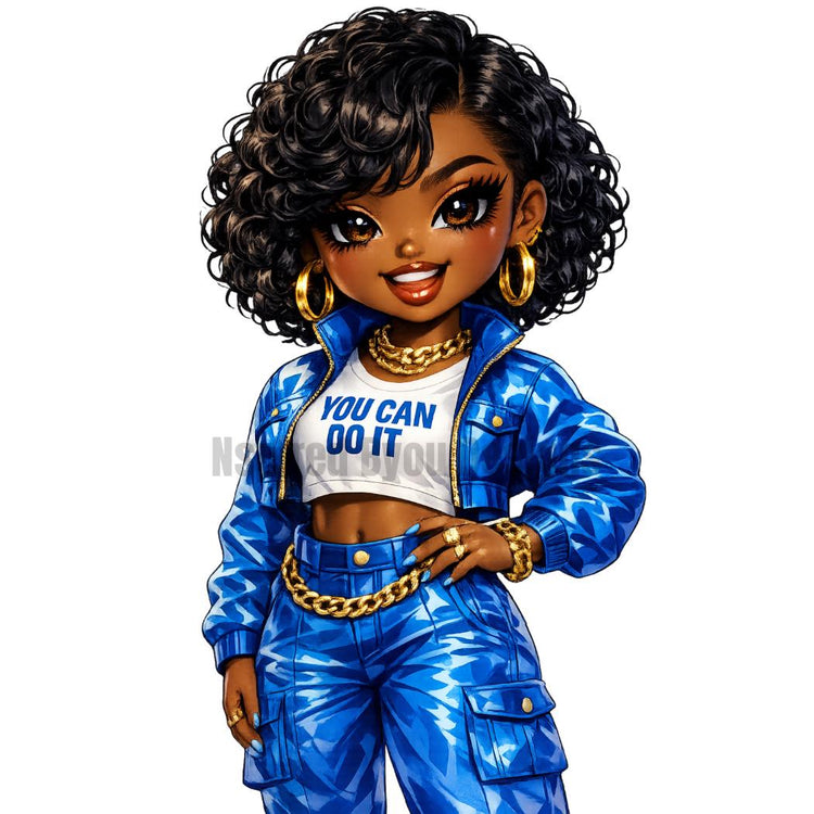 Black Girl AI Character PNG Collec | You Can Do It Inspo Collection | Motivational Afro Girl Clipart | Sublimation Designs | Tumbler PNG Set - Inspired BYou Home Decor