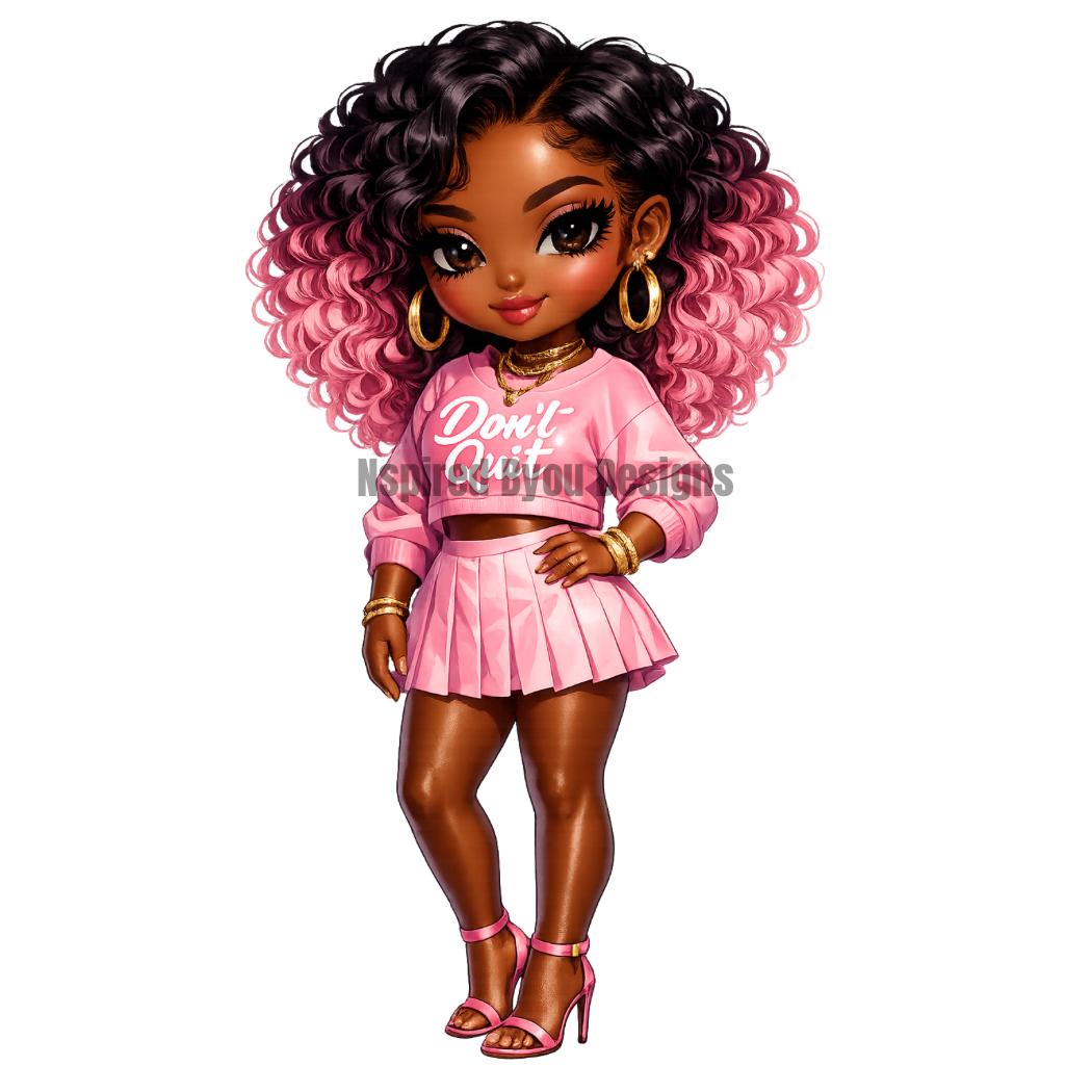 black girl motivational stickers and clip art, digital downloads ready for instant use