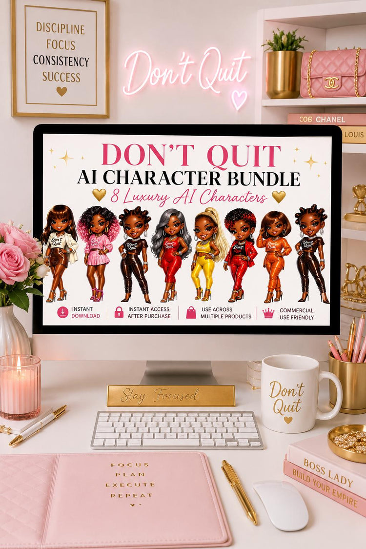 black girl motivational stickers and clip art, digital downloads ready for instant use