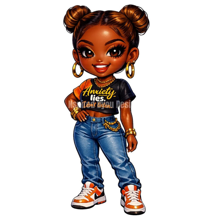anxiety stickers, black girl clip art sticker