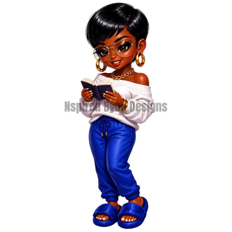 BookTok Girlies AI Character Collection PNG Bundle | Black Girl Digital Clipart | Cute AI Girls | Sublimation Designs