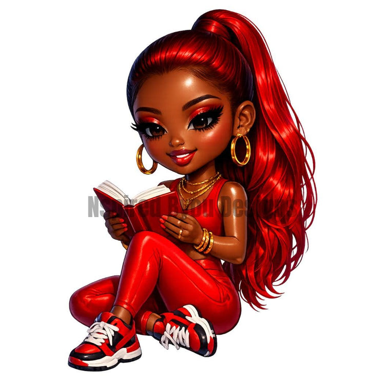 BookTok Girlies AI Character Collection PNG Bundle | Black Girl Digital Clipart | Cute AI Girls | Sublimation Designs
