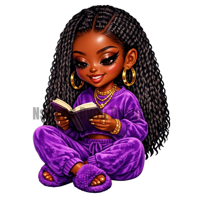 BookTok Girlies AI Character Collection PNG Bundle | Black Girl Digital Clipart | Cute AI Girls | Sublimation Designs