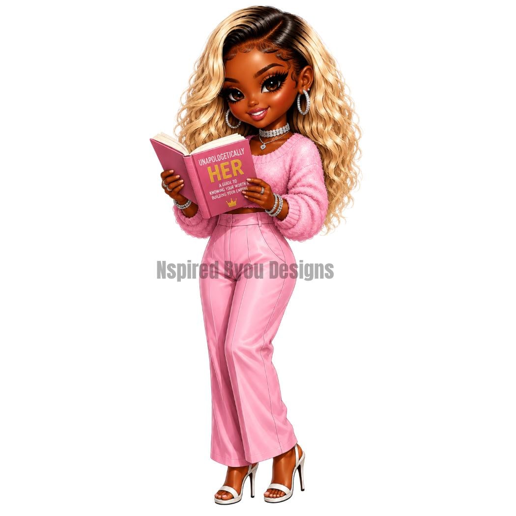 cute booktok black girl png downloads