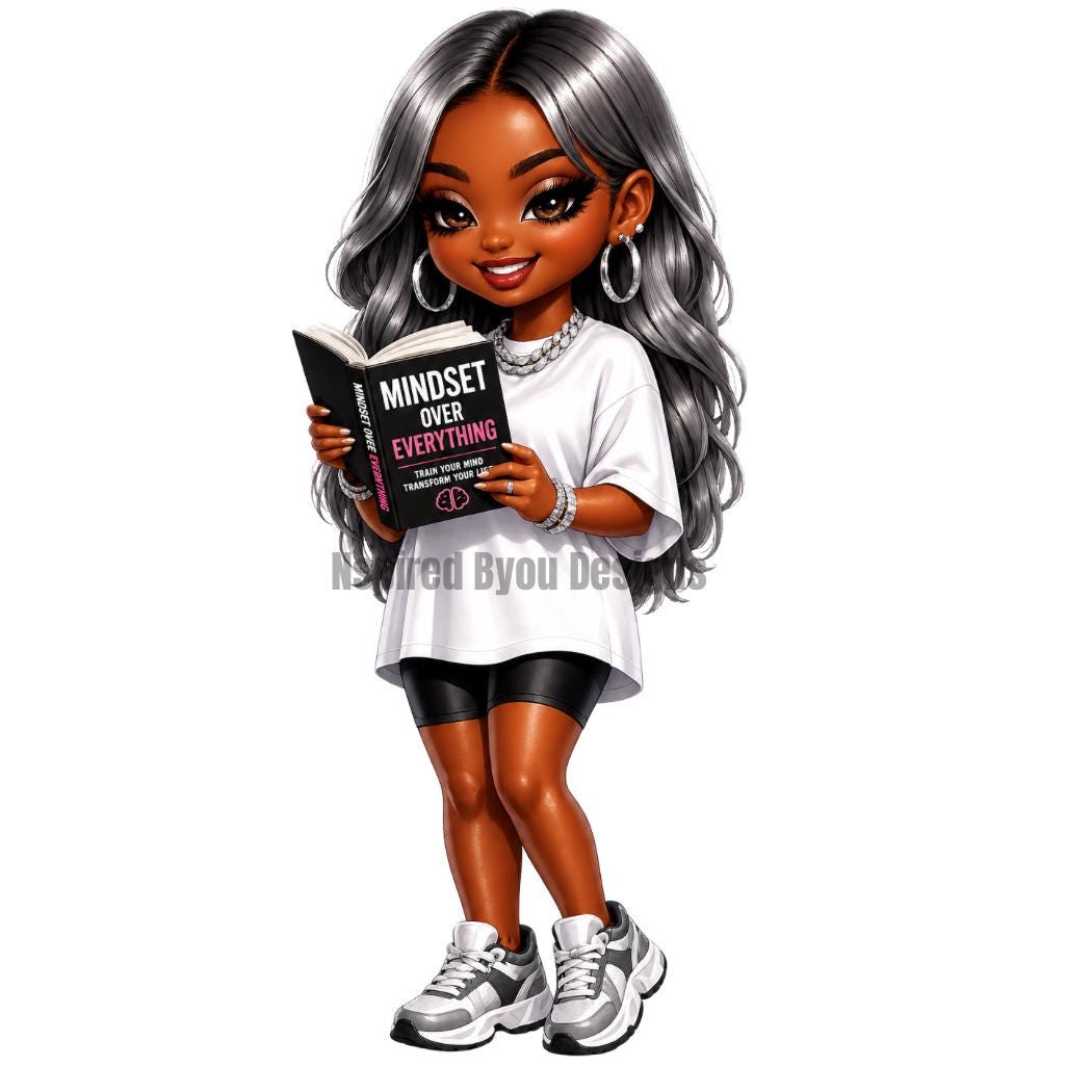 cute booktok black girl png downloads