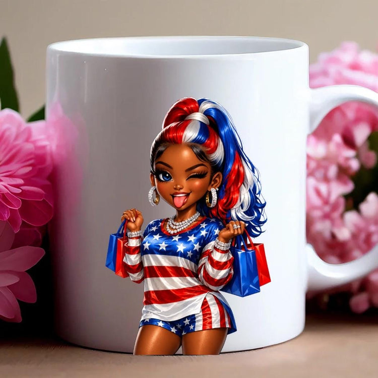 4th of July black girl digital download