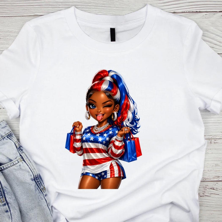 4th of July black girl digital download