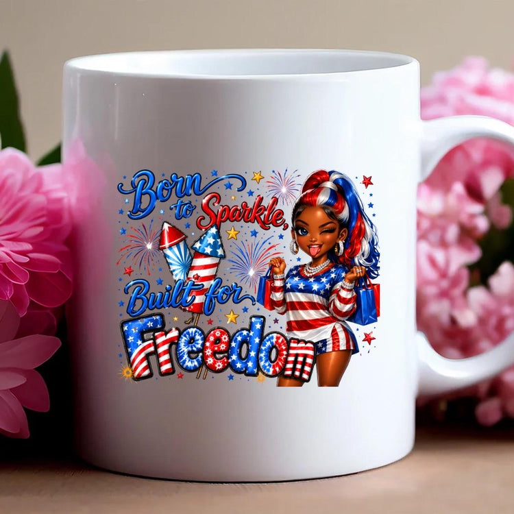 Fourth of July design black girl