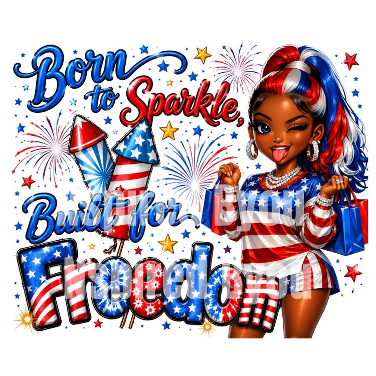 Fourth of July design black girl