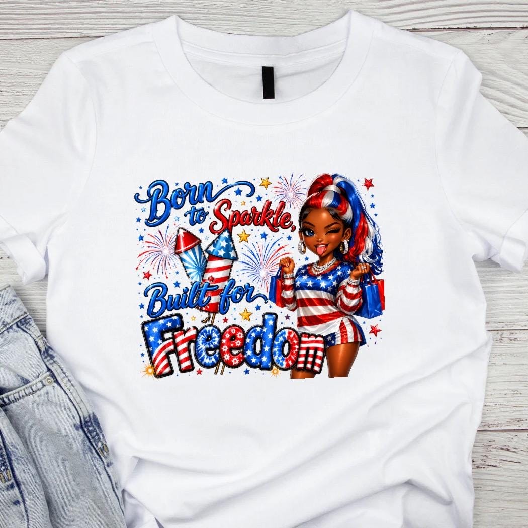 Fourth of July design black girl