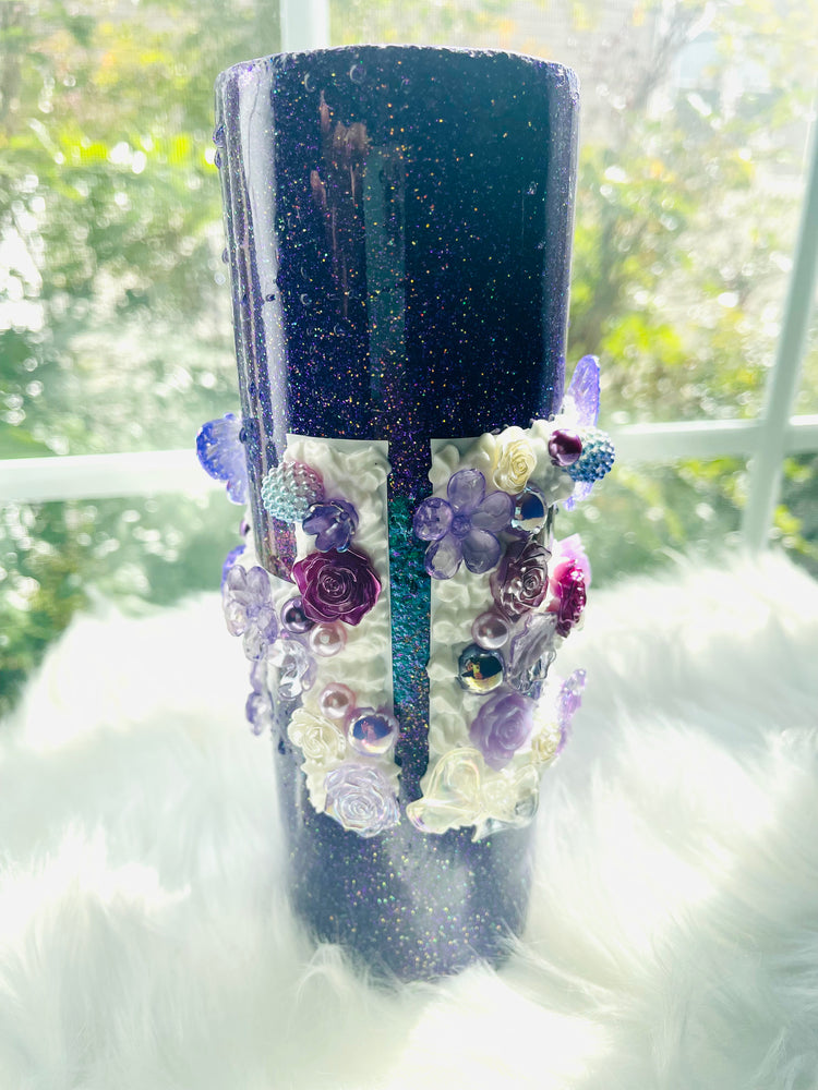 Purple and White He is Risen Decoden Inspired Tumbler - Inspired BYou Home Decor